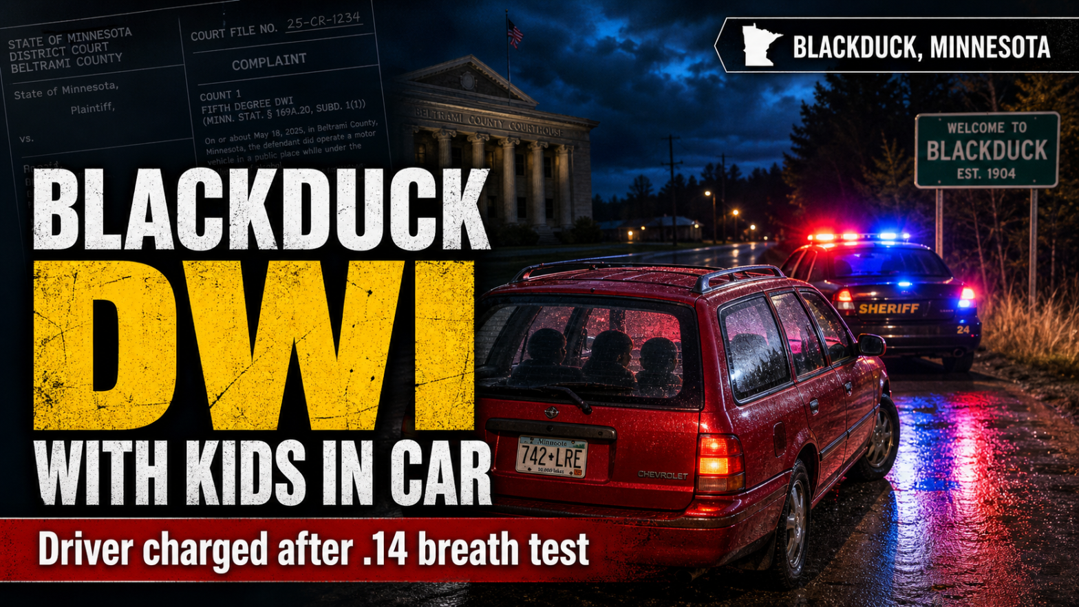 Blackduck Woman Charged In DWI With Kids In Car