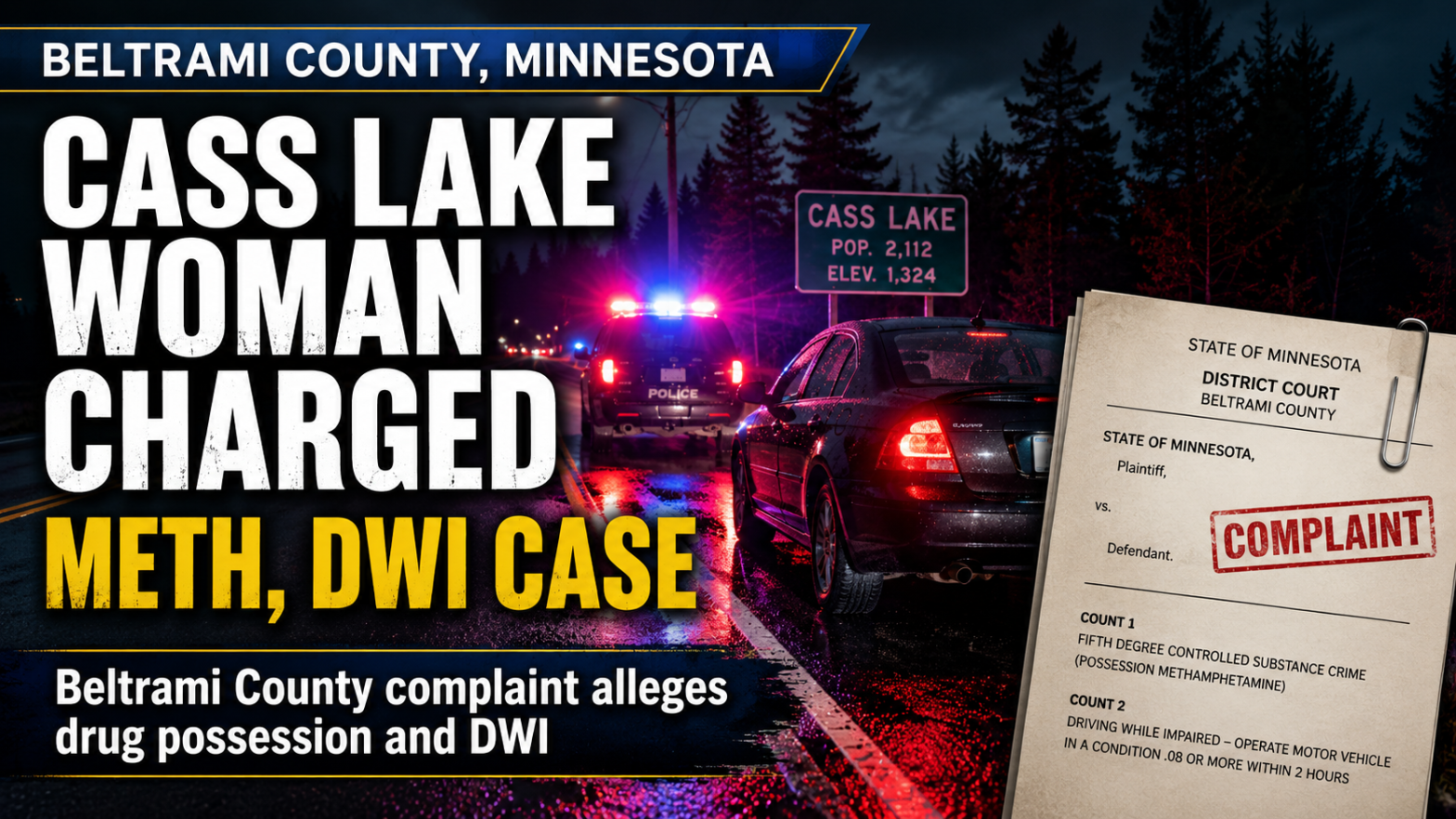 Cass Lake Woman Charged In Meth DWI Case