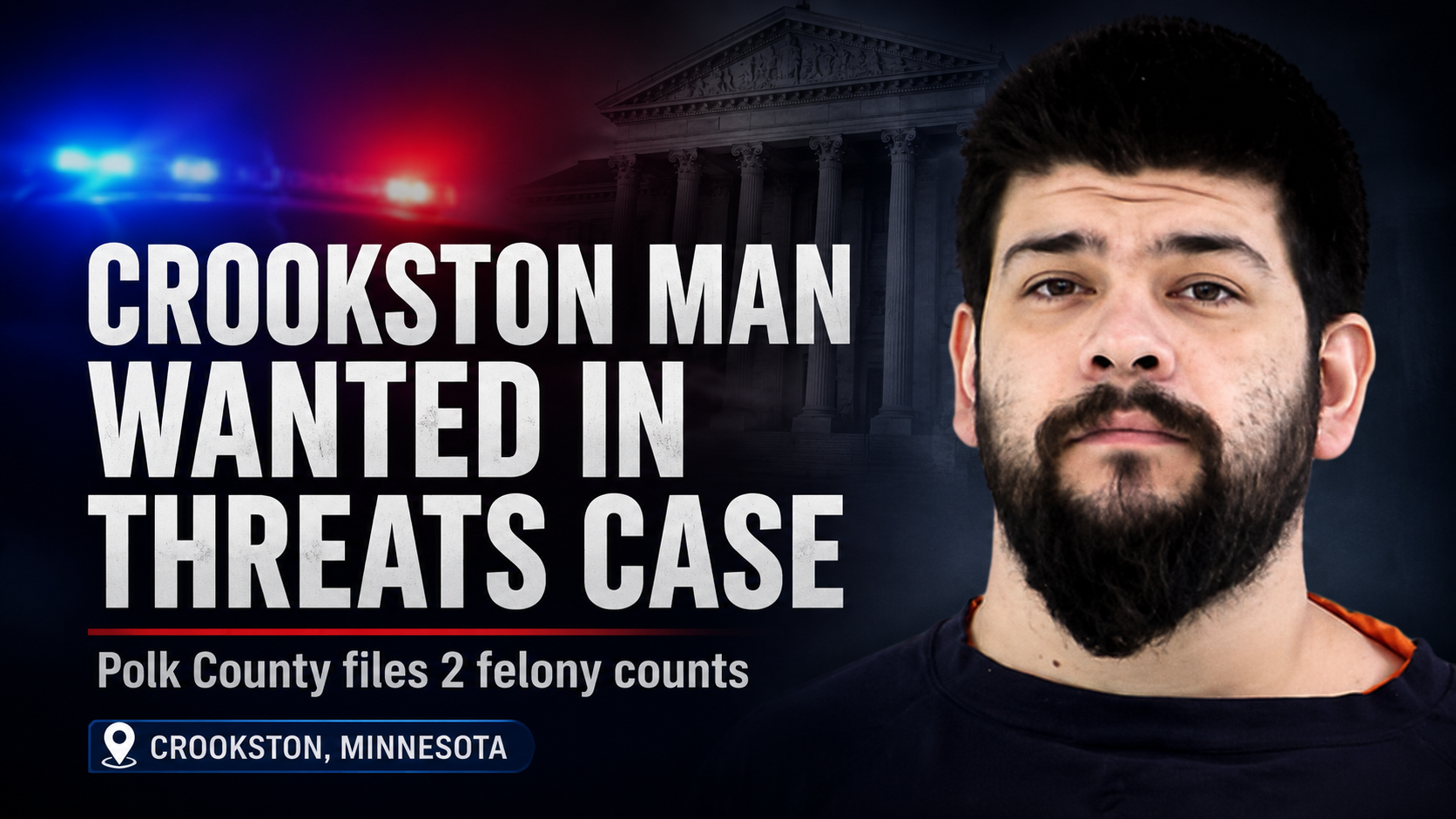 Crookston Man Wanted In Felony Threats Case
