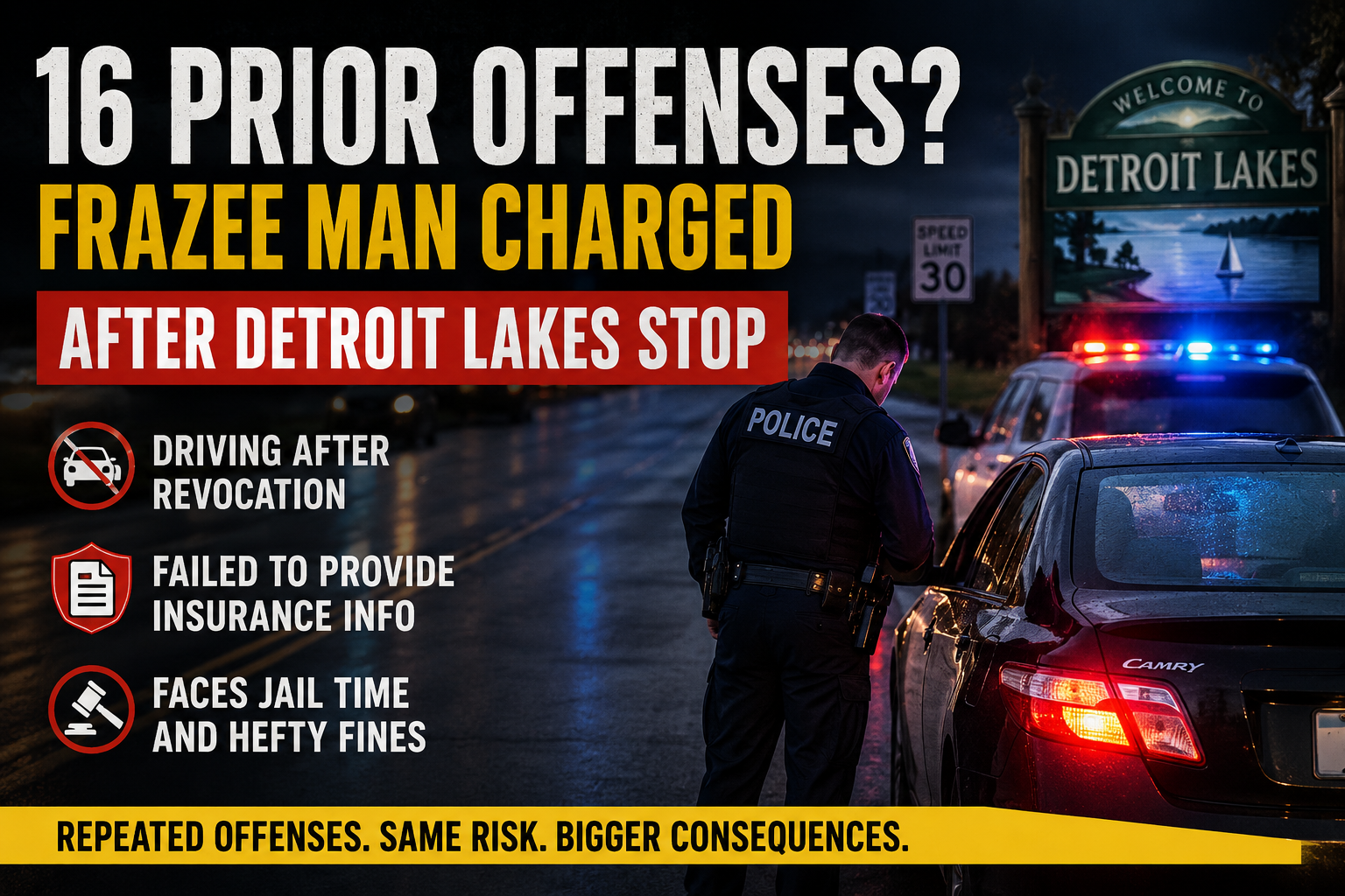 Detroit Lakes Man Charged After Traffic Stop