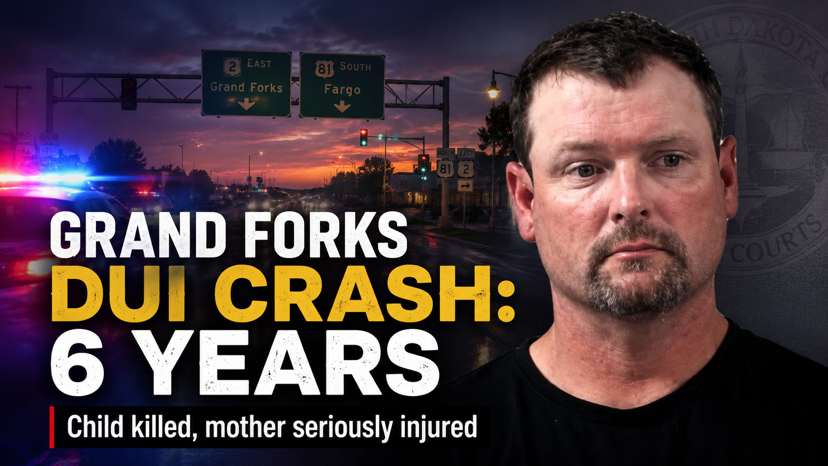 Grand Forks DUI Crash: Fordville Man Gets 6 Years