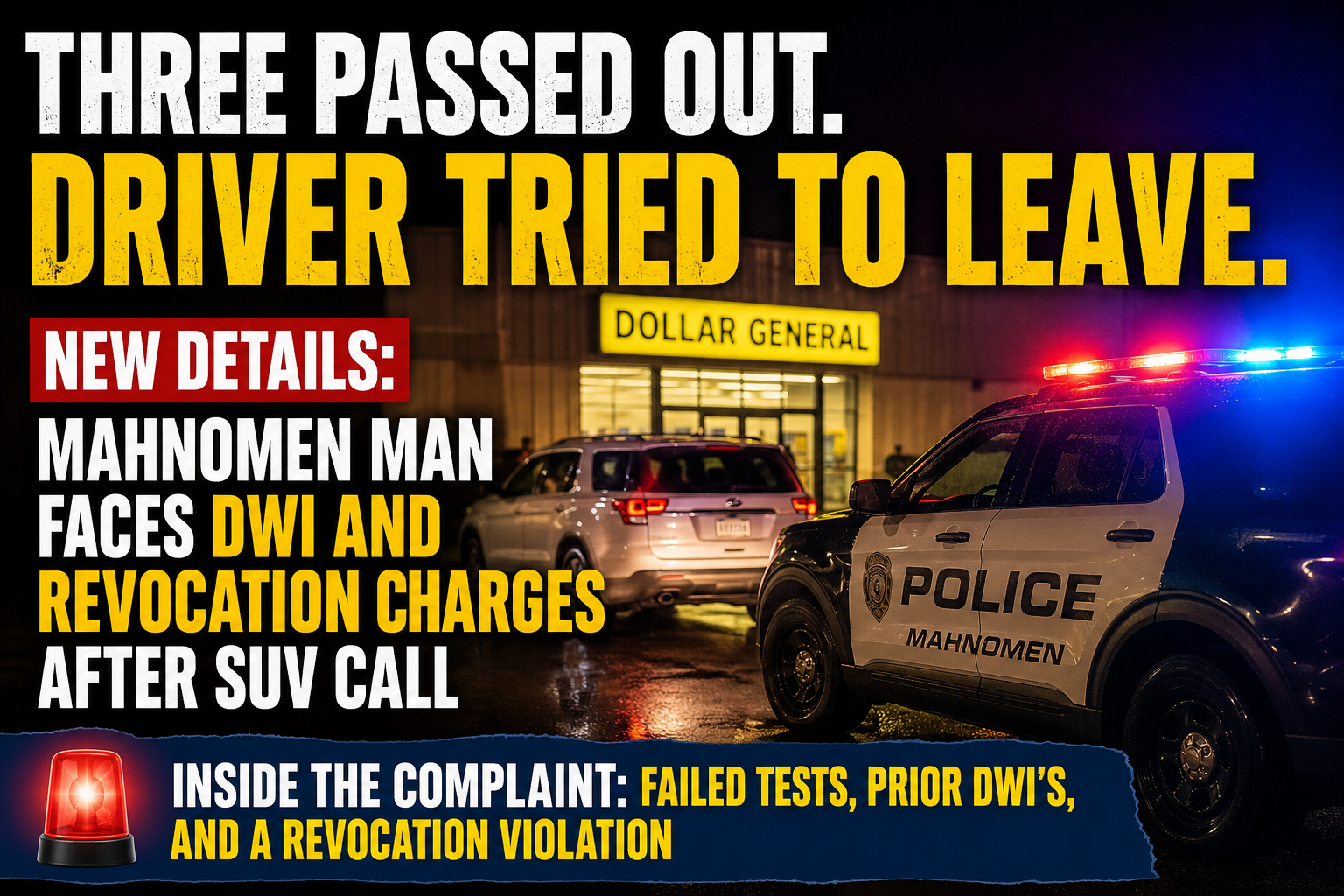 Mahnomen DWI Charge Filed After SUV Call