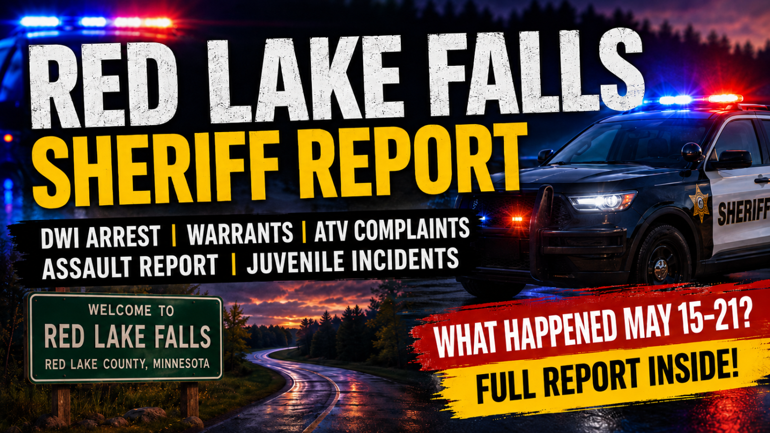 Red Lake Falls Report: DWI, Warrants, ATV Complaints