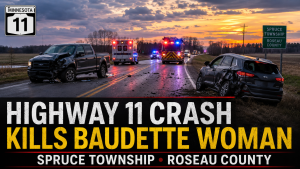 Roseau County Crash Kills Baudette Woman
