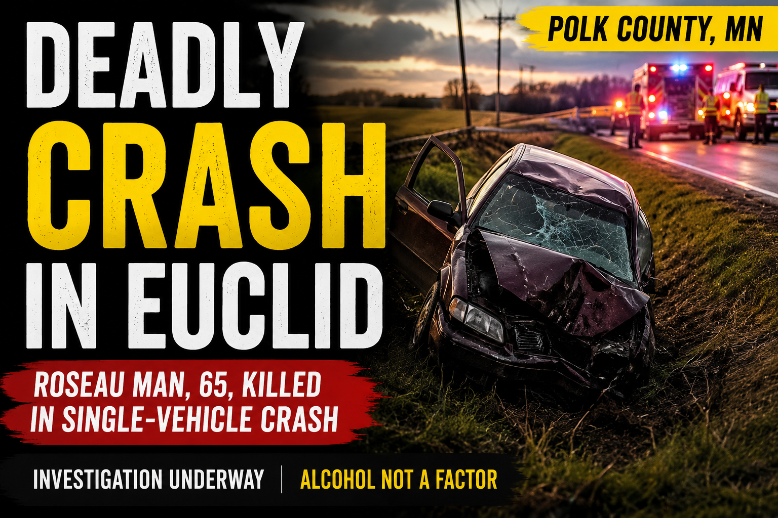 Roseau Man Dies In Polk County Crash
