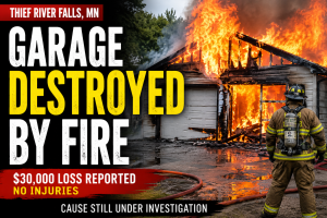 Rural Thief River Falls Garage Fire Causes $30K Loss