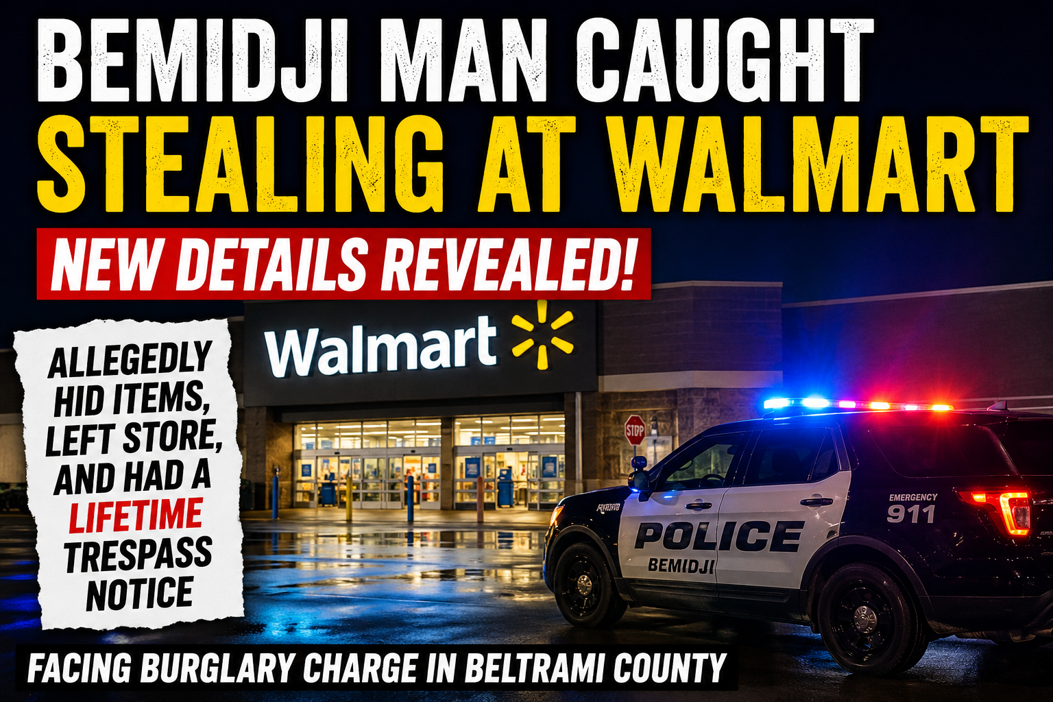 Bemidji Man Charged In Walmart Burglary Case