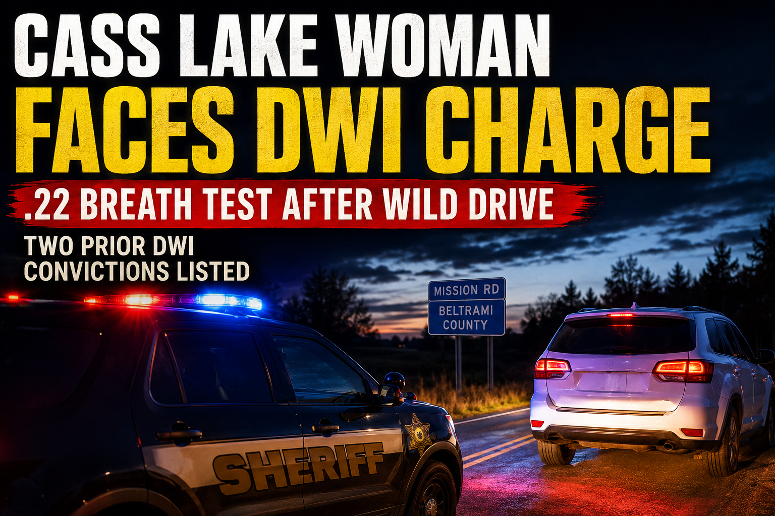Cass Lake Woman Charged In DWI Case