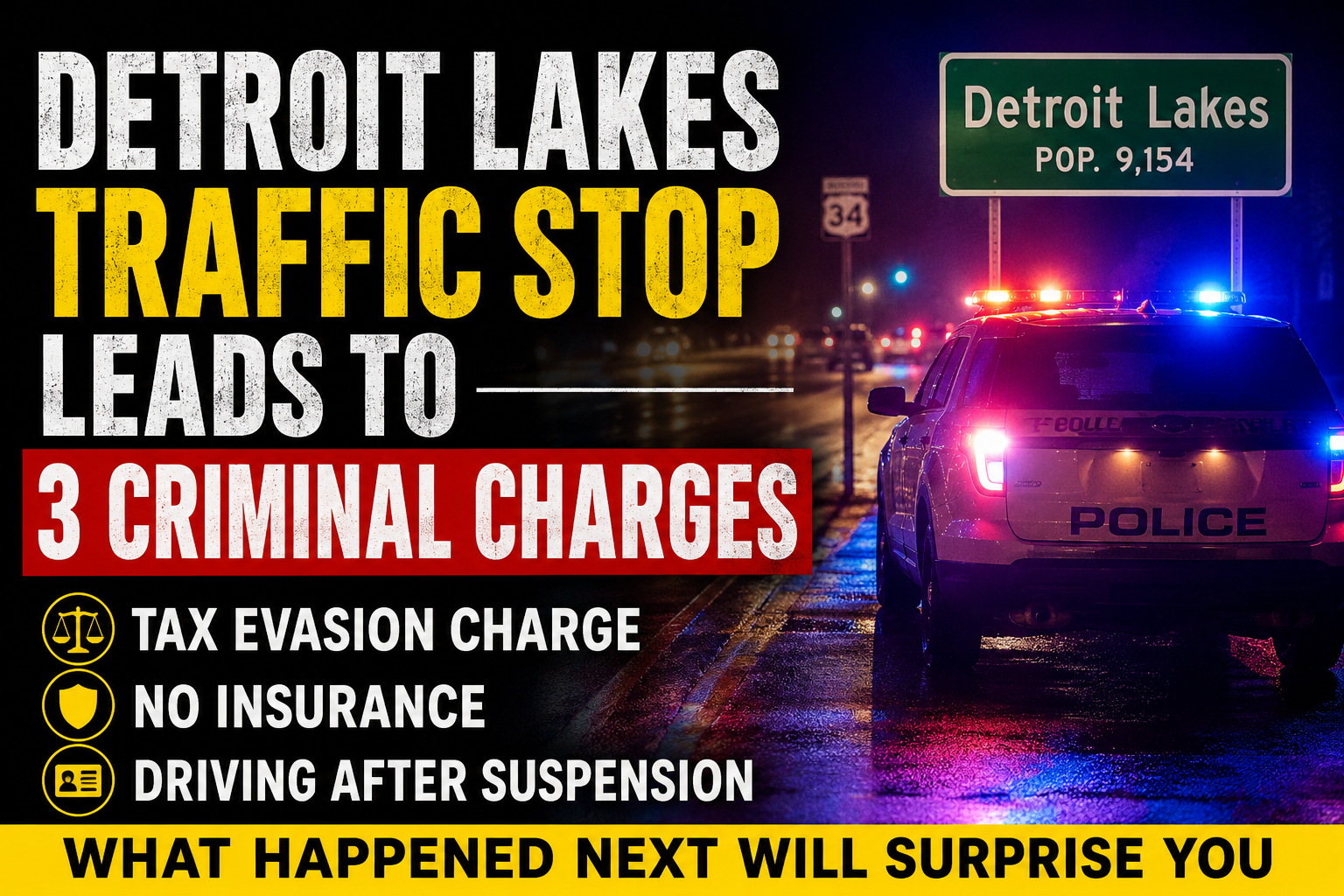 Detroit Lakes Man Charged After Traffic Stop