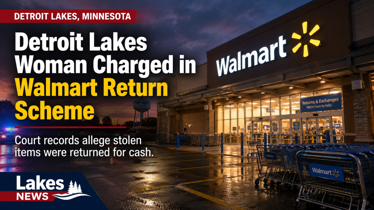 Detroit Lakes Woman Charged in Walmart Return Scheme
