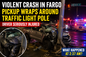 Fargo Driver Seriously Hurt in Pickup Crash