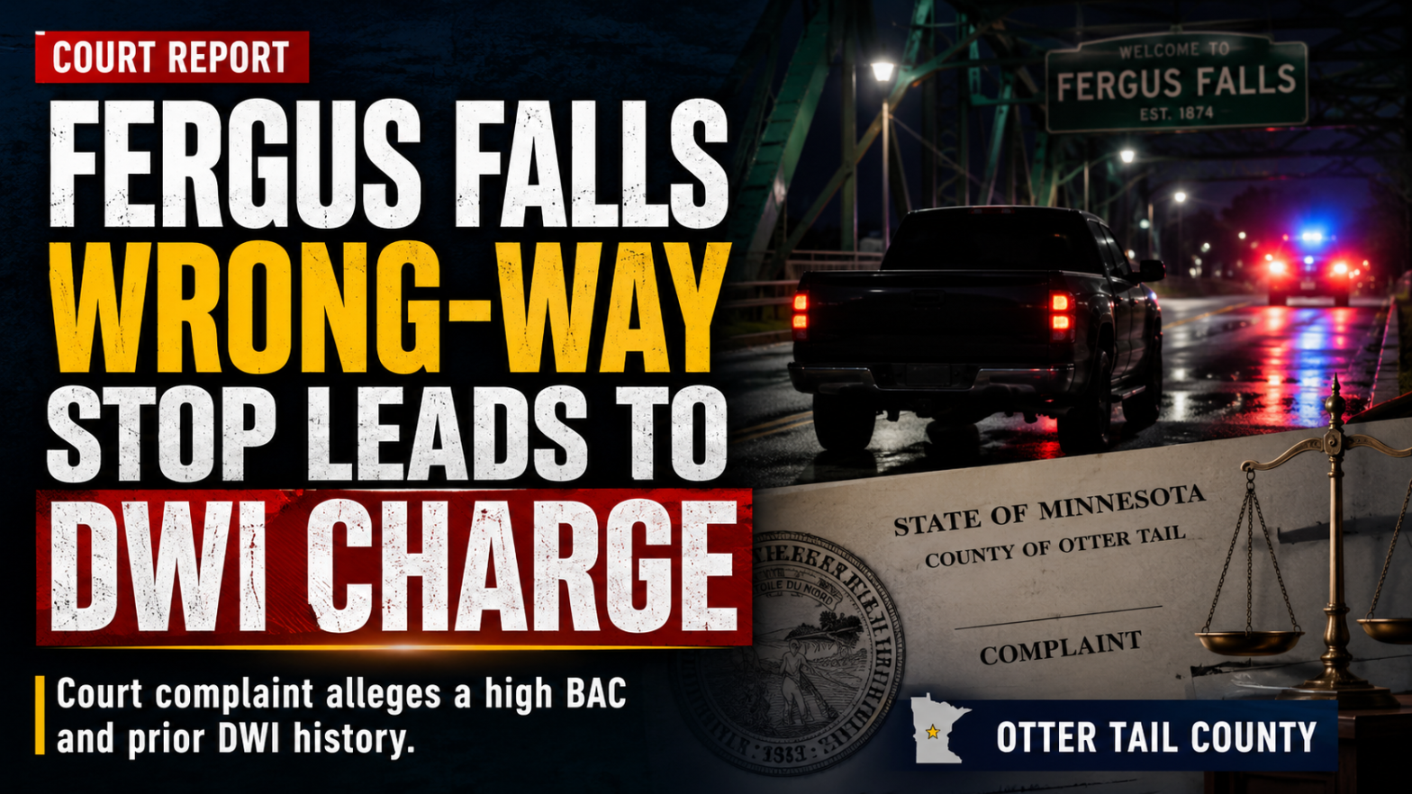 Fergus Falls Man Charged in High-BAC DWI Case