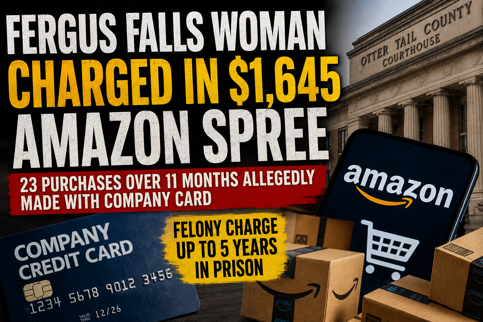 Fergus Falls Woman Charged in $1,645 Amazon Case