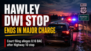 Hawley Stop Leads to Second-Degree DWI Charge