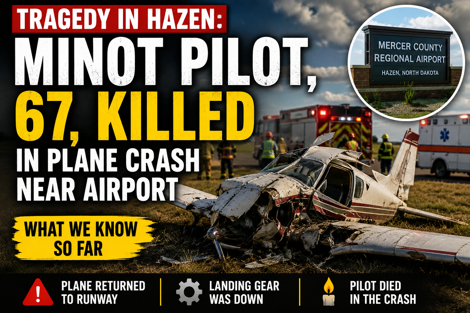 Hazen Plane Crash Kills Minot Pilot