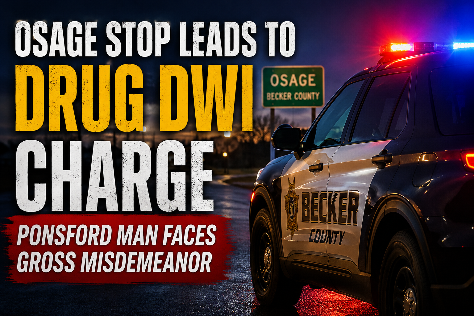 Osage Drug DWI Case: Ponsford Man Charged
