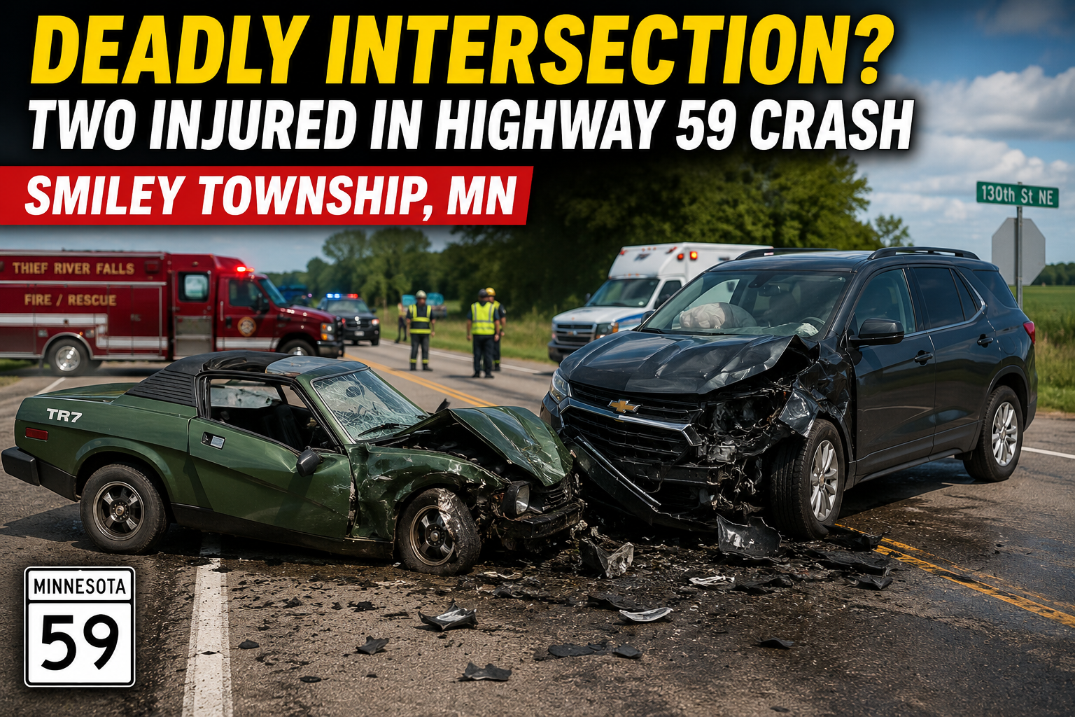 Pennington County Crash Injures Two on Highway 59