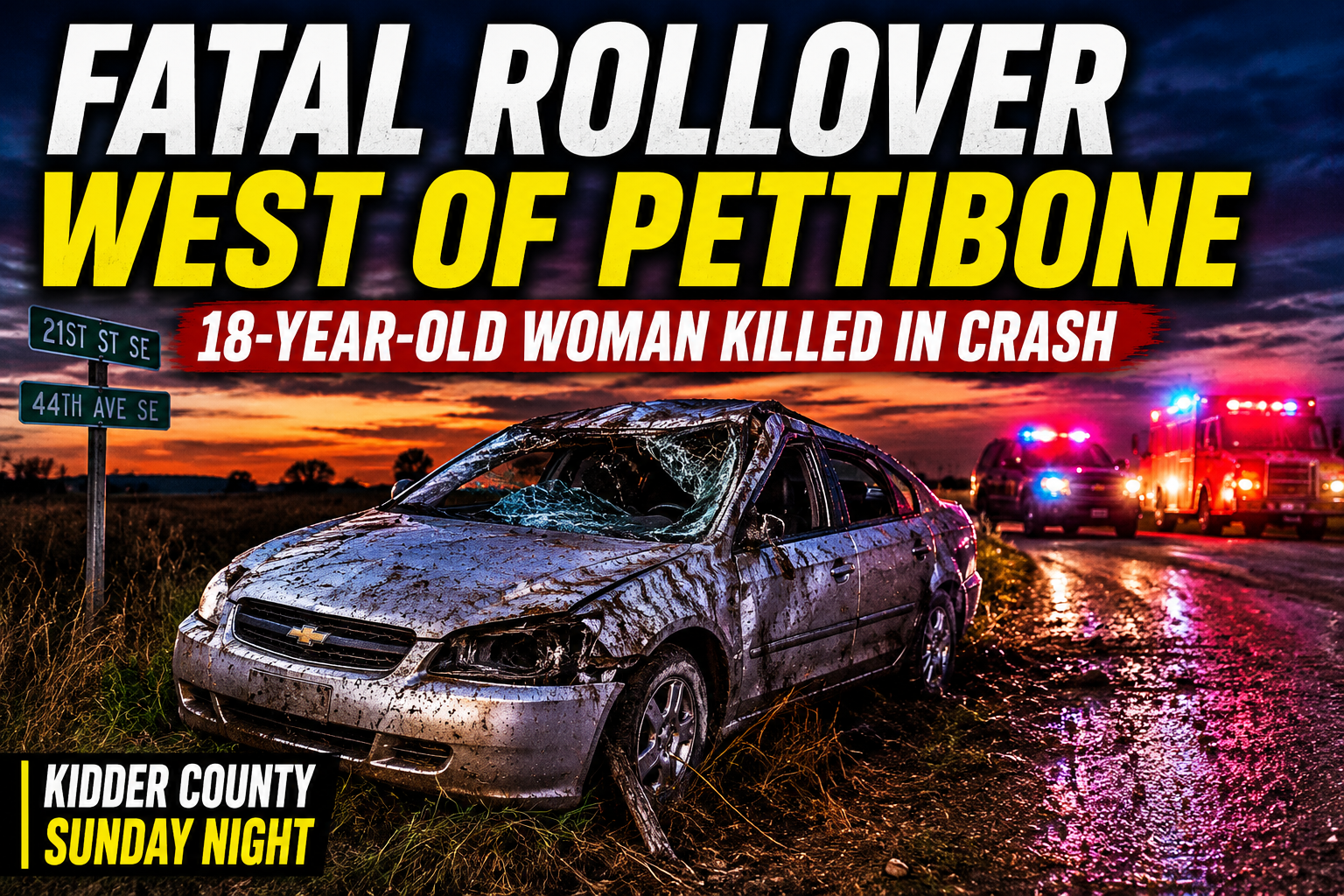Pettibone Rollover Kills 18-Year-Old Woman