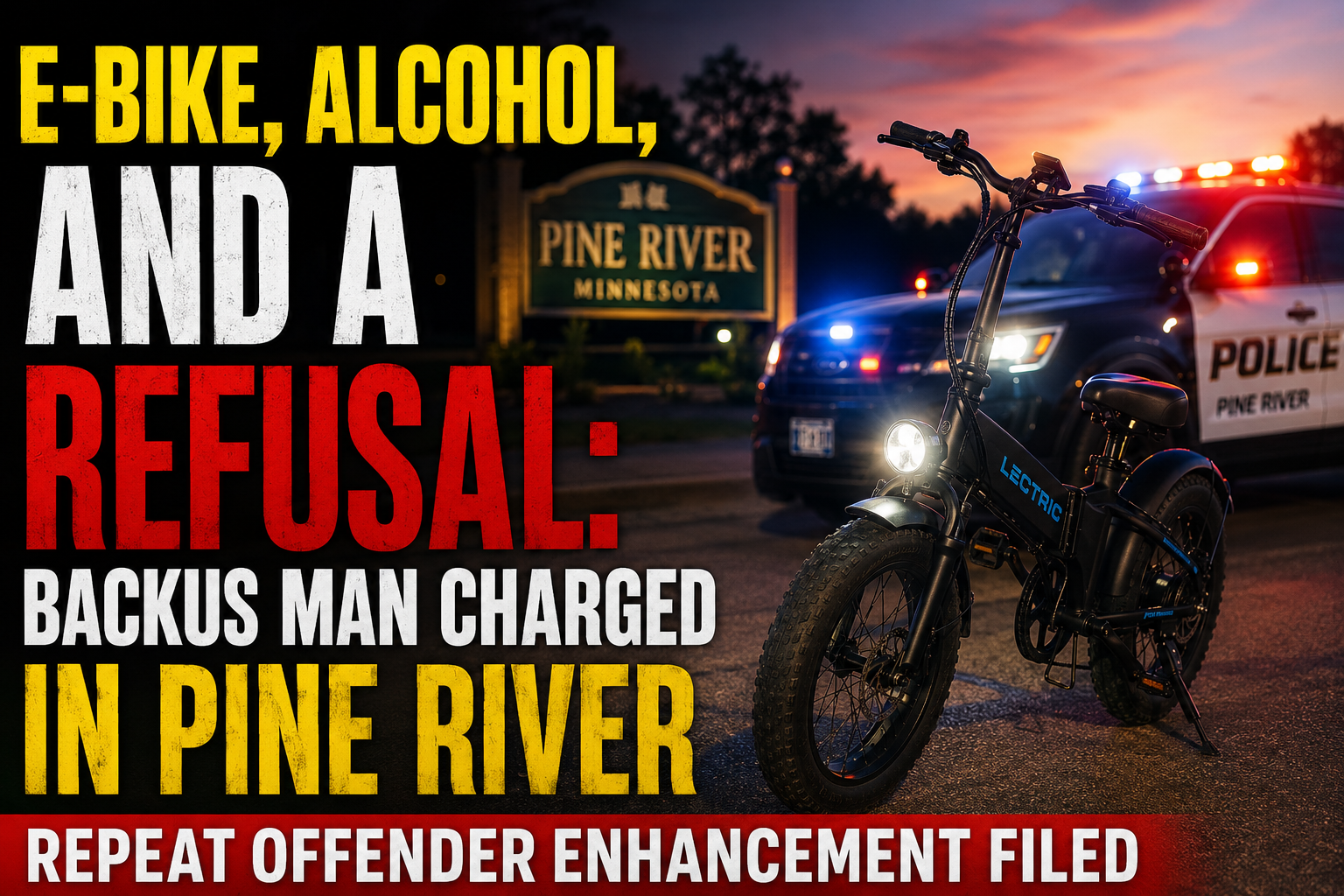 Pine River E-Bike DWI Refusal Charge Filed
