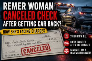 Remer Woman Charged In Canceled Tow Check Case