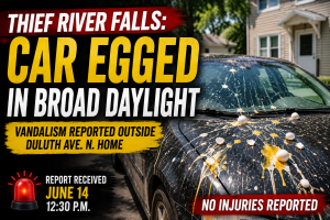 Thief River Falls Car Egged Outside Duluth Avenue Home