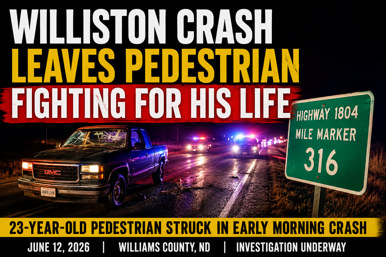 Williston Pedestrian Seriously Hurt In Crash