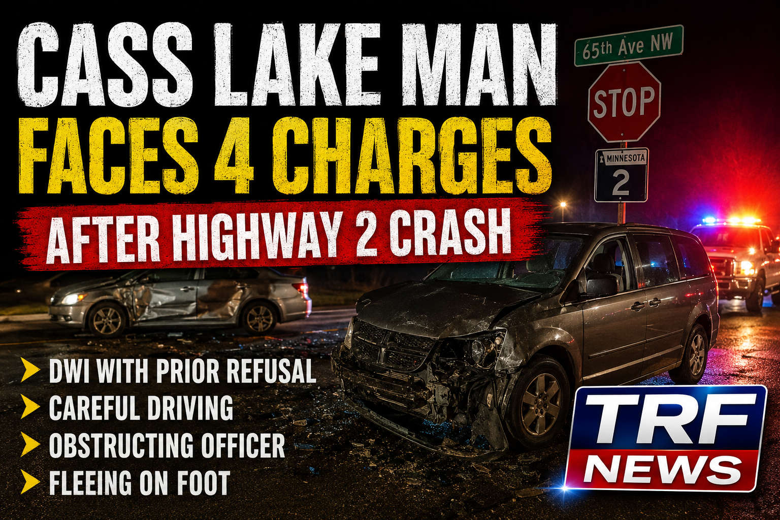 Cass Lake Man Charged After Highway 2 Crash