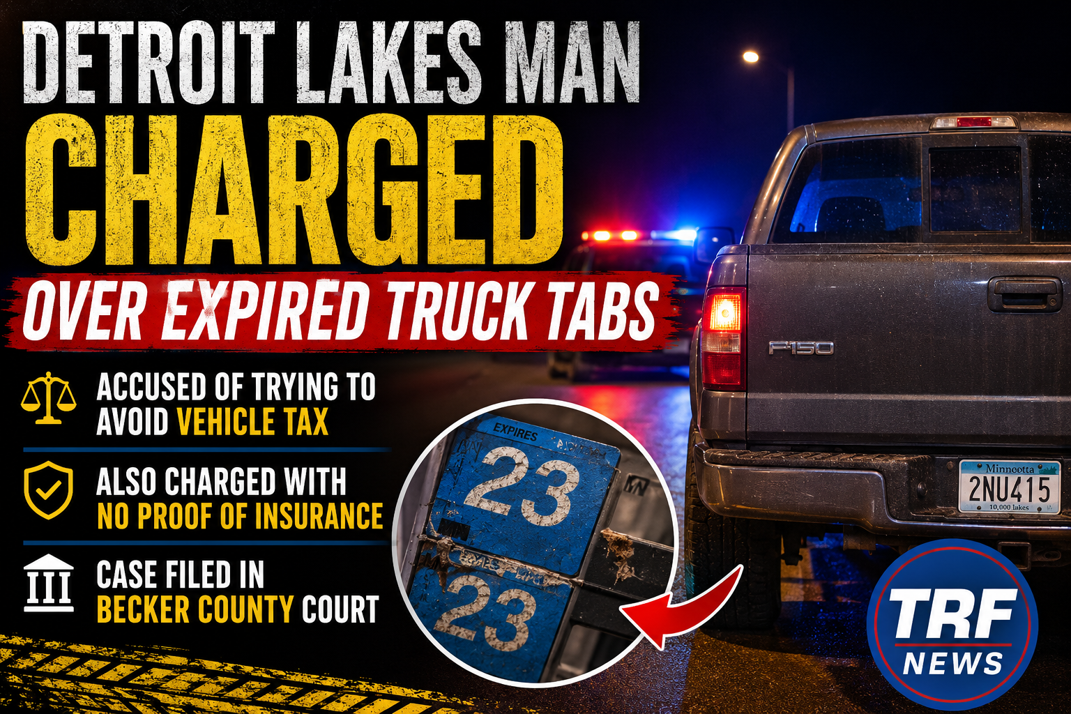 Detroit Lakes Man Charged Over Expired Truck Tabs