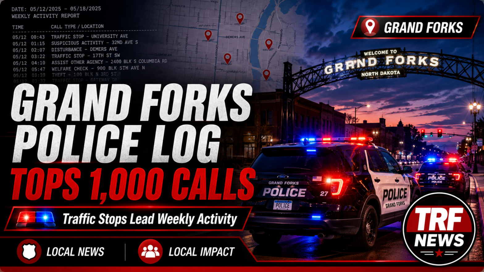 Grand Forks Police Log Tops 1,000 Calls