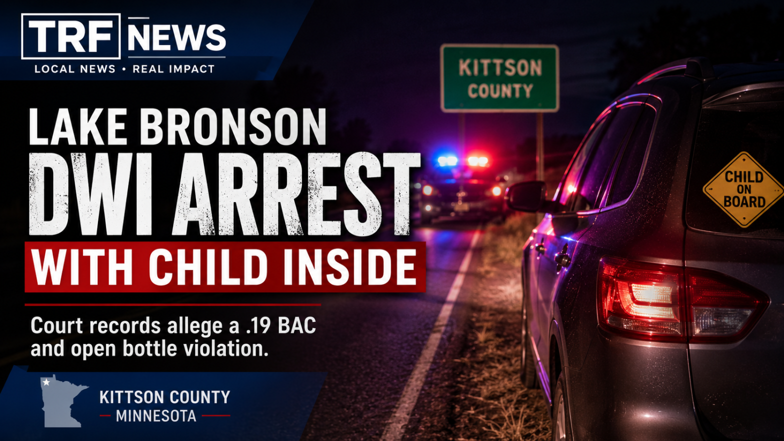 Lake Bronson Man Charged in Child-Present DWI