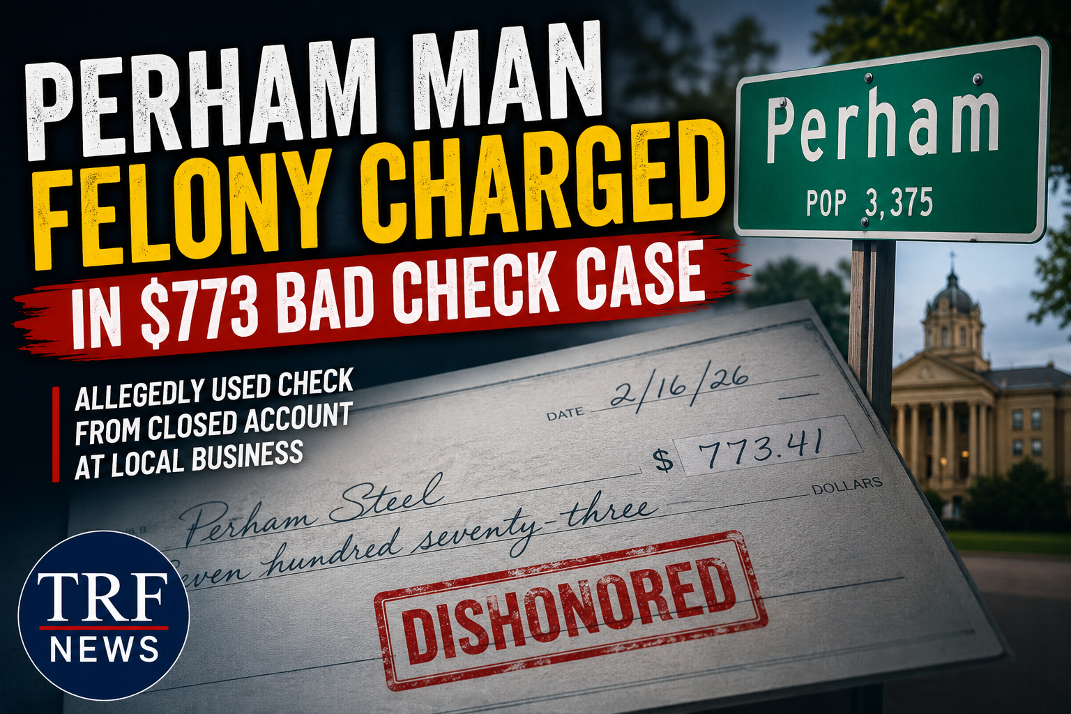 Perham Bad Check Case Leads to Felony Charge
