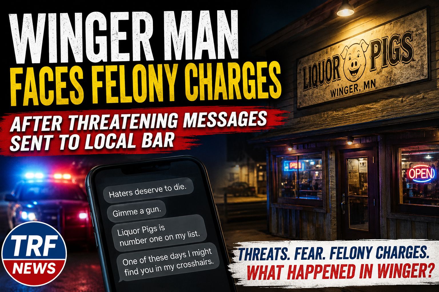 Winger Man Charged Over Bar Threat Messages