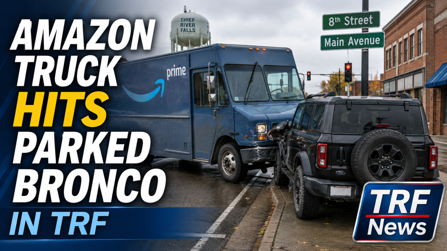 Amazon Truck Hits Parked SUV in Thief River Falls