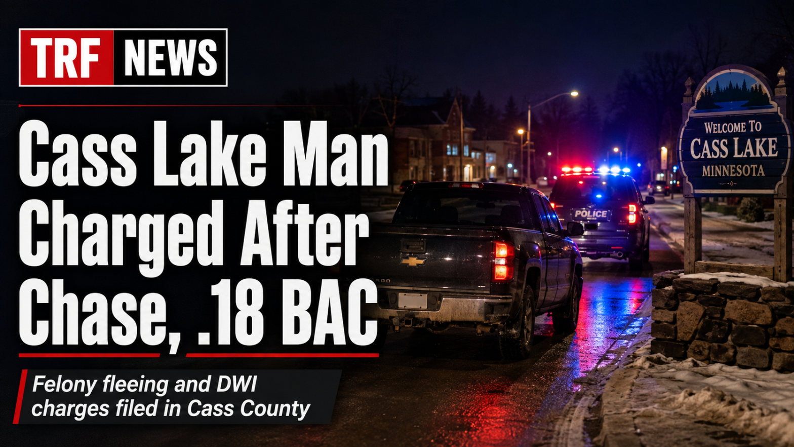 Cass Lake Man Charged After Chase, .18 BAC