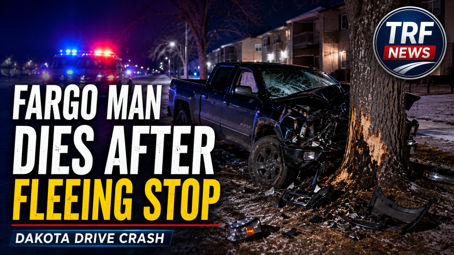 Fargo man identified after fleeing police, crashing into tree on Dakota Drive
