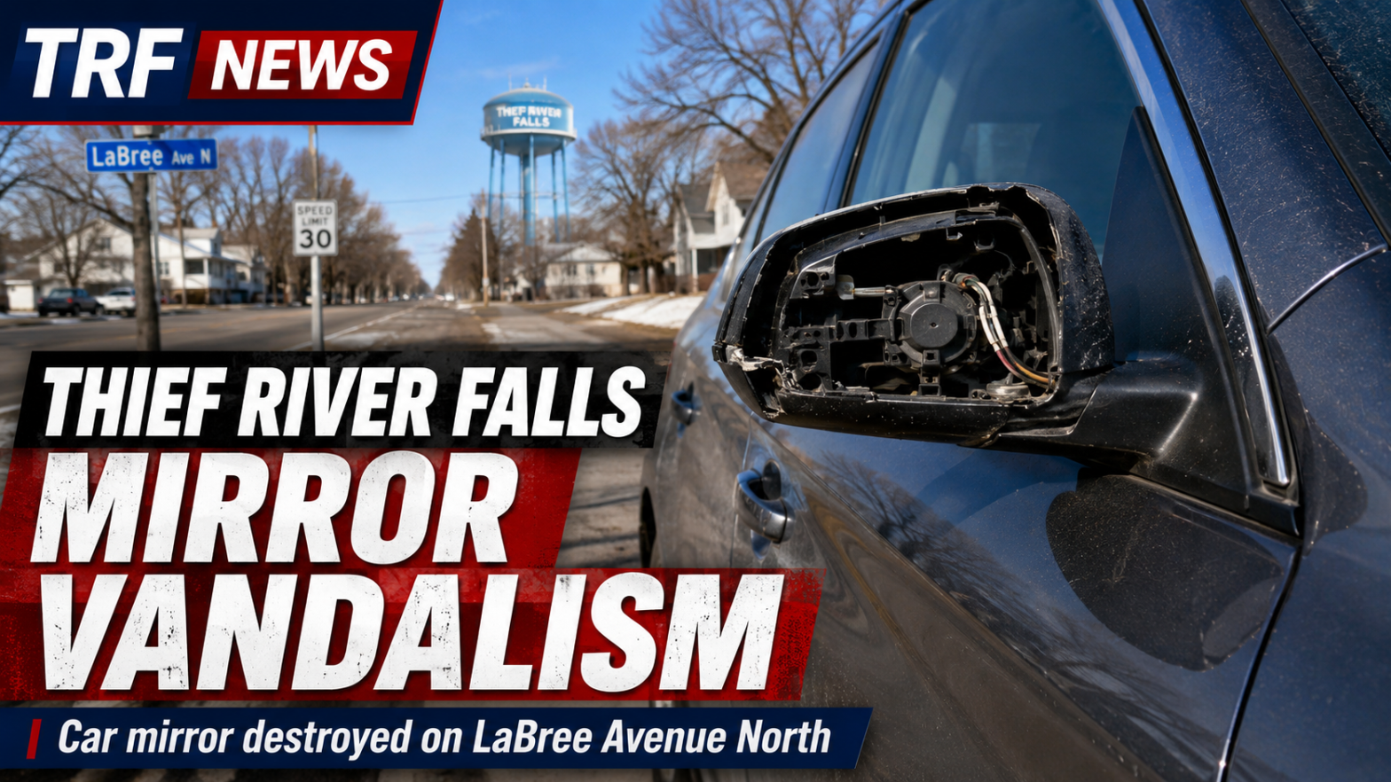 Thief River Falls Car Mirror Destroyed on LaBree