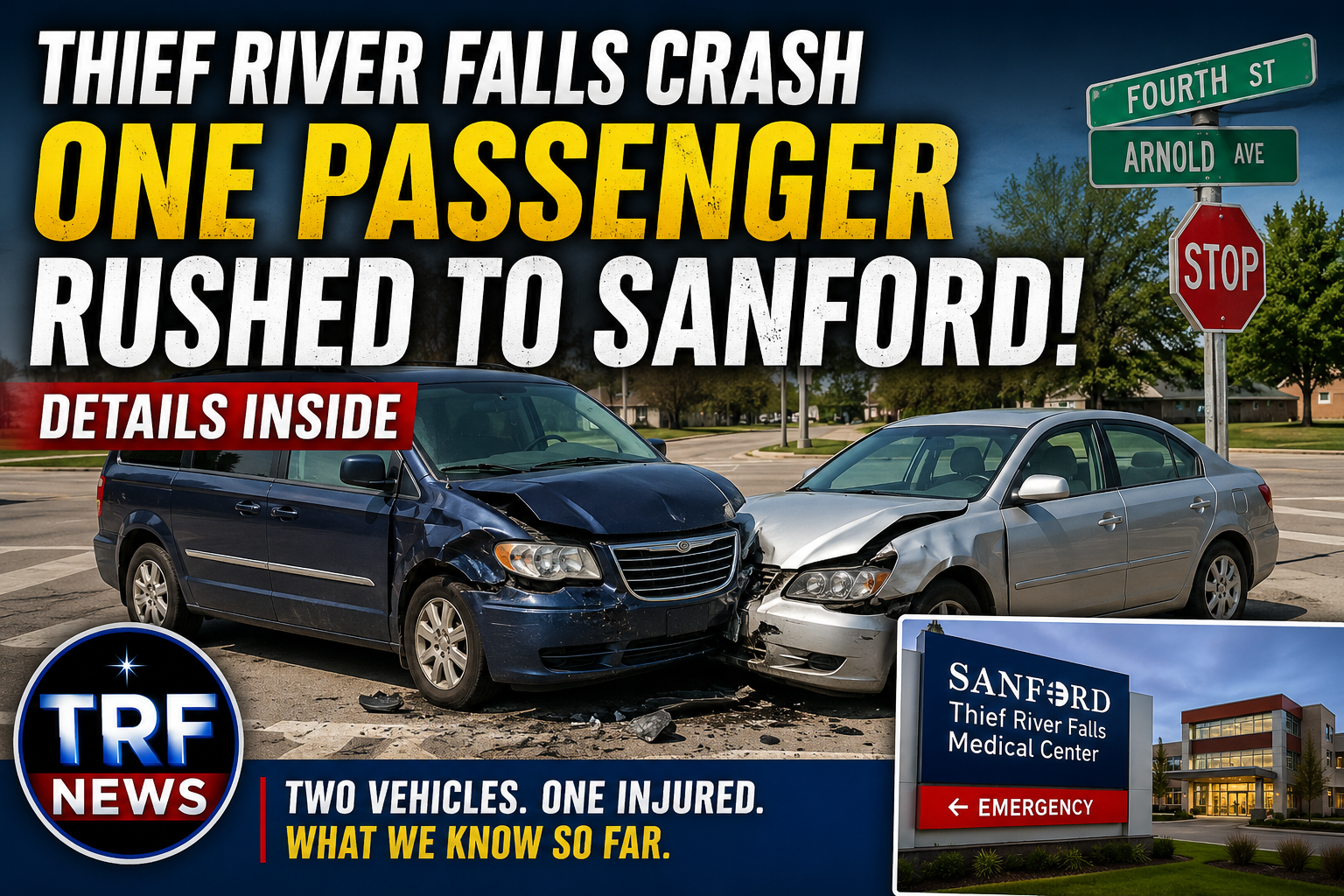 Thief River Falls Crash Sends Passenger to Hospital