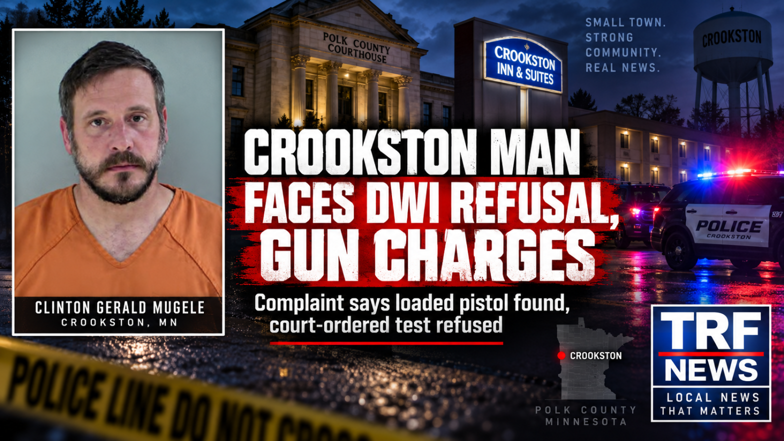 Crookston Man Faces DWI Refusal, Gun Charges