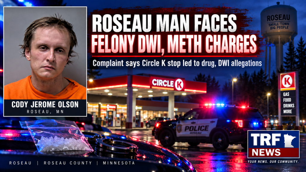 Roseau Man Faces Felony DWI, Meth Charges