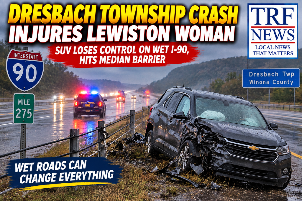 Dresbach Township Crash Injures Lewiston Woman