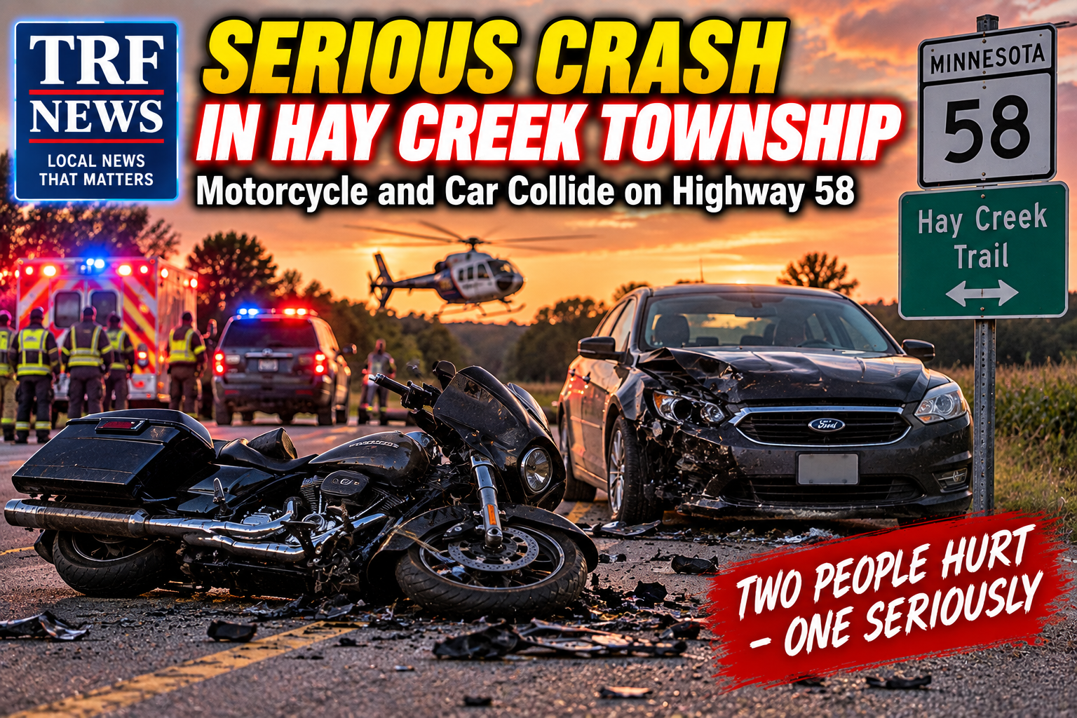 Hay Creek Township Crash Seriously Injures Rider