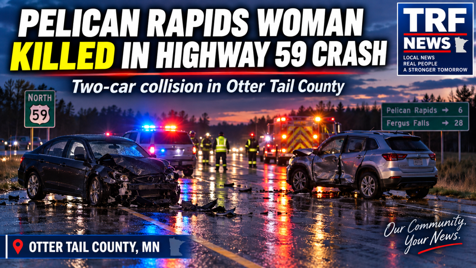 Pelican Rapids Woman Killed in Highway 59 Crash