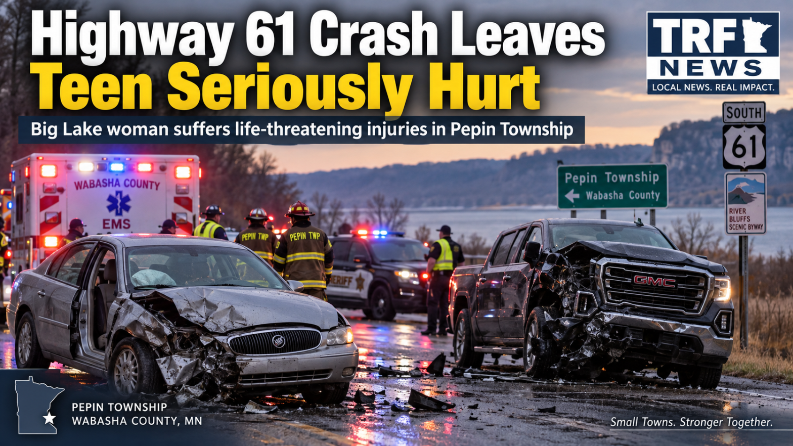Pepin Township Crash Leaves 19-Year-Old Seriously Hurt
