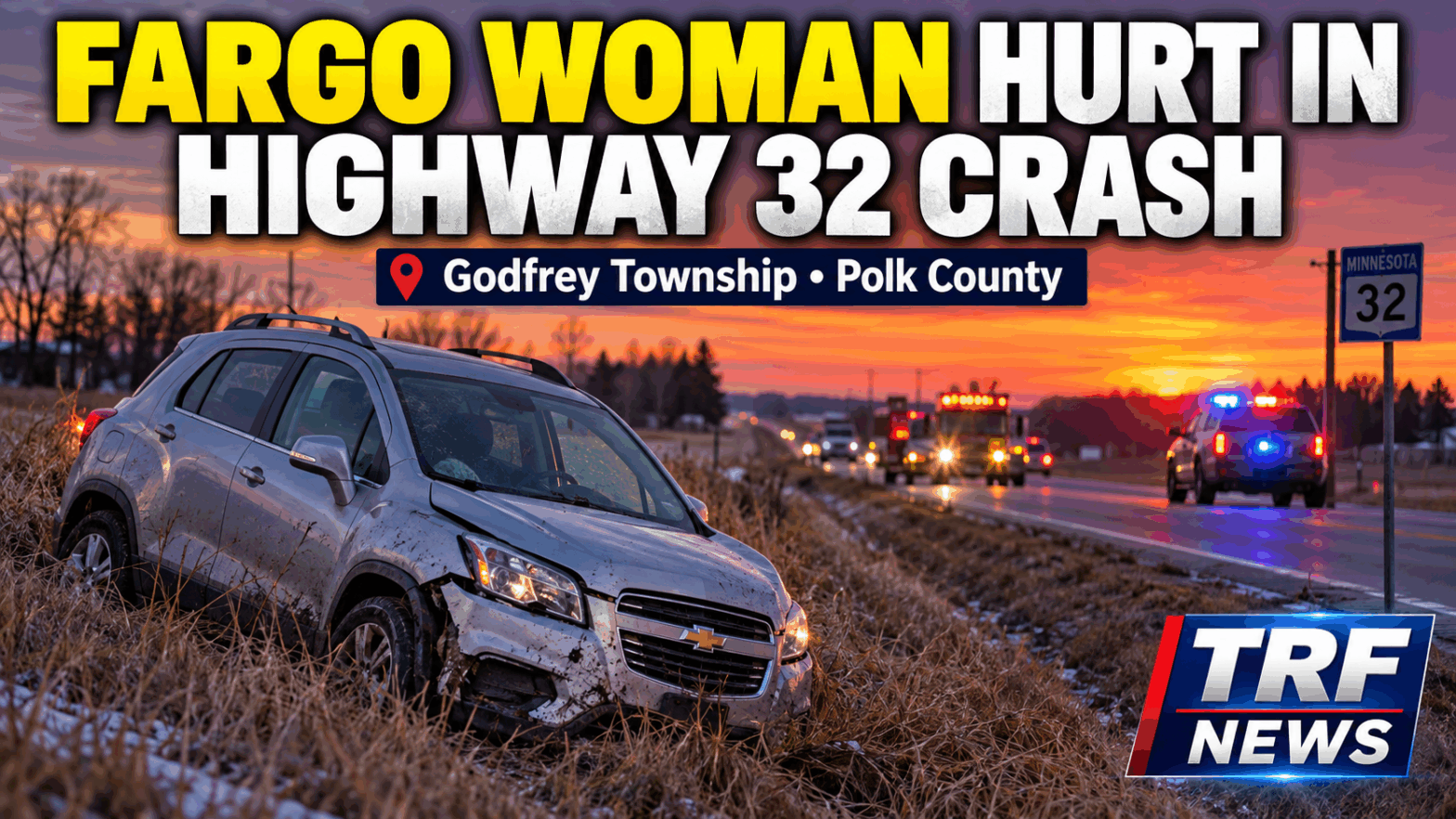 Polk County Crash Injures Fargo Woman