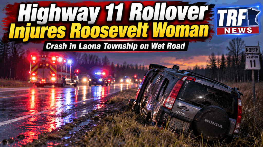 Roseau County Rollover Injures Roosevelt Woman