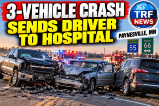 A 21-year-old man was injured Thursday morning in a three-vehicle crash in Stearns County.
