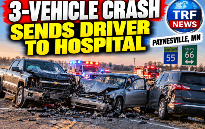 A 21-year-old man was injured Thursday morning in a three-vehicle crash in Stearns County.