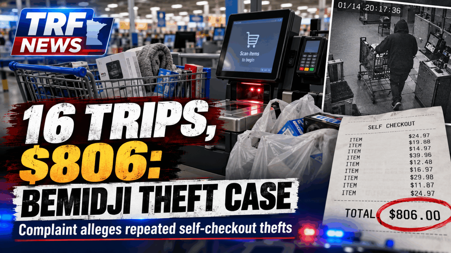 Bemidji Man Charged in $806 Walmart Theft Case