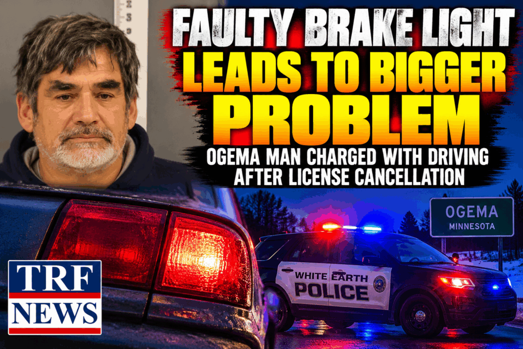 Ogema Man Charged After Traffic Stop for Faulty Brake Light