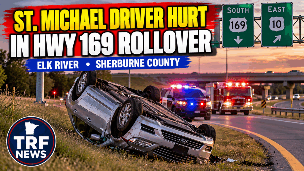 Elk River: St. Michael Driver Hurt in Highway 169 Rollover